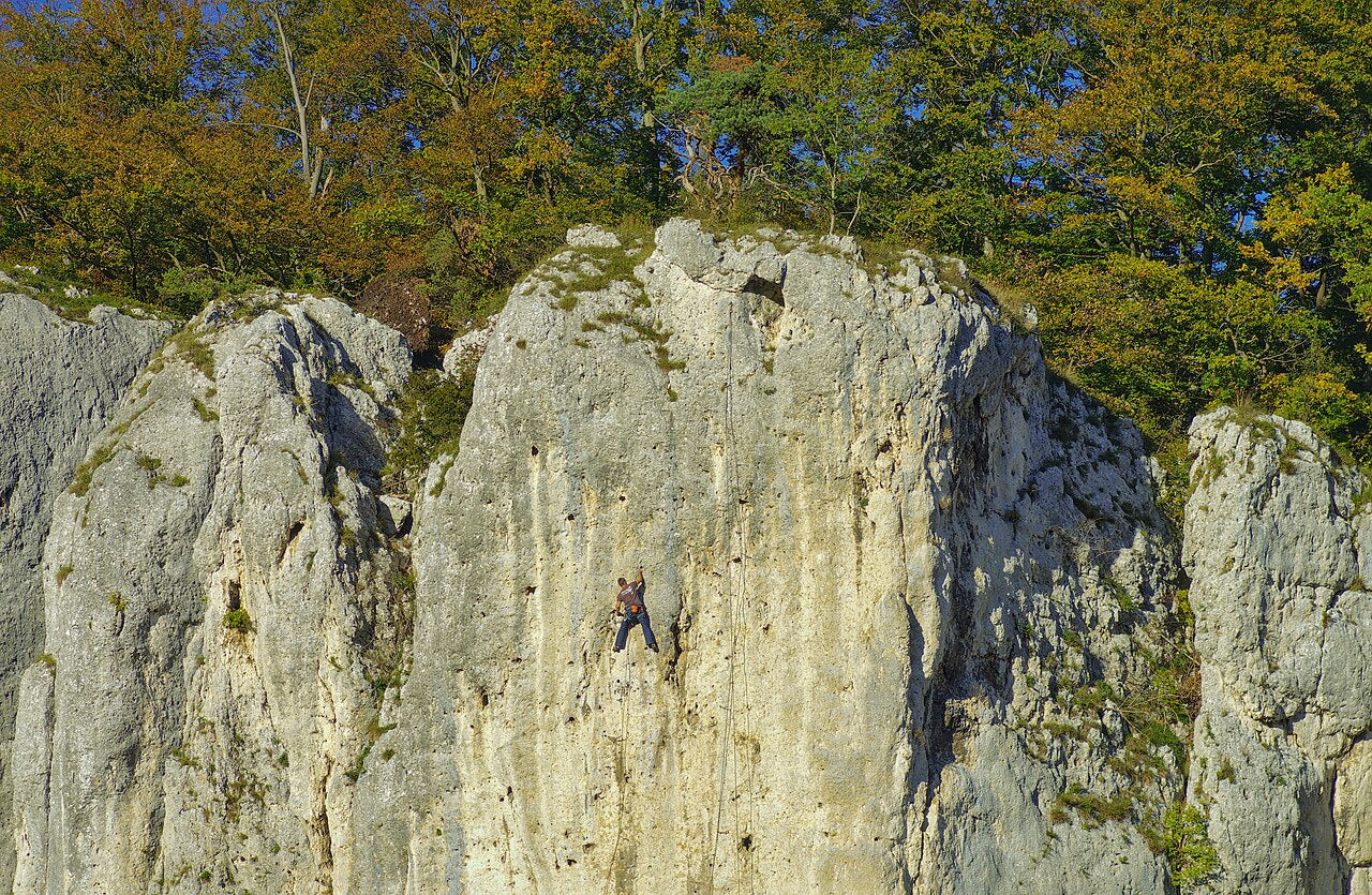 Pfingsten im Altmühltal: Felswand der Weltenburger Enge am Donaudurchbruch